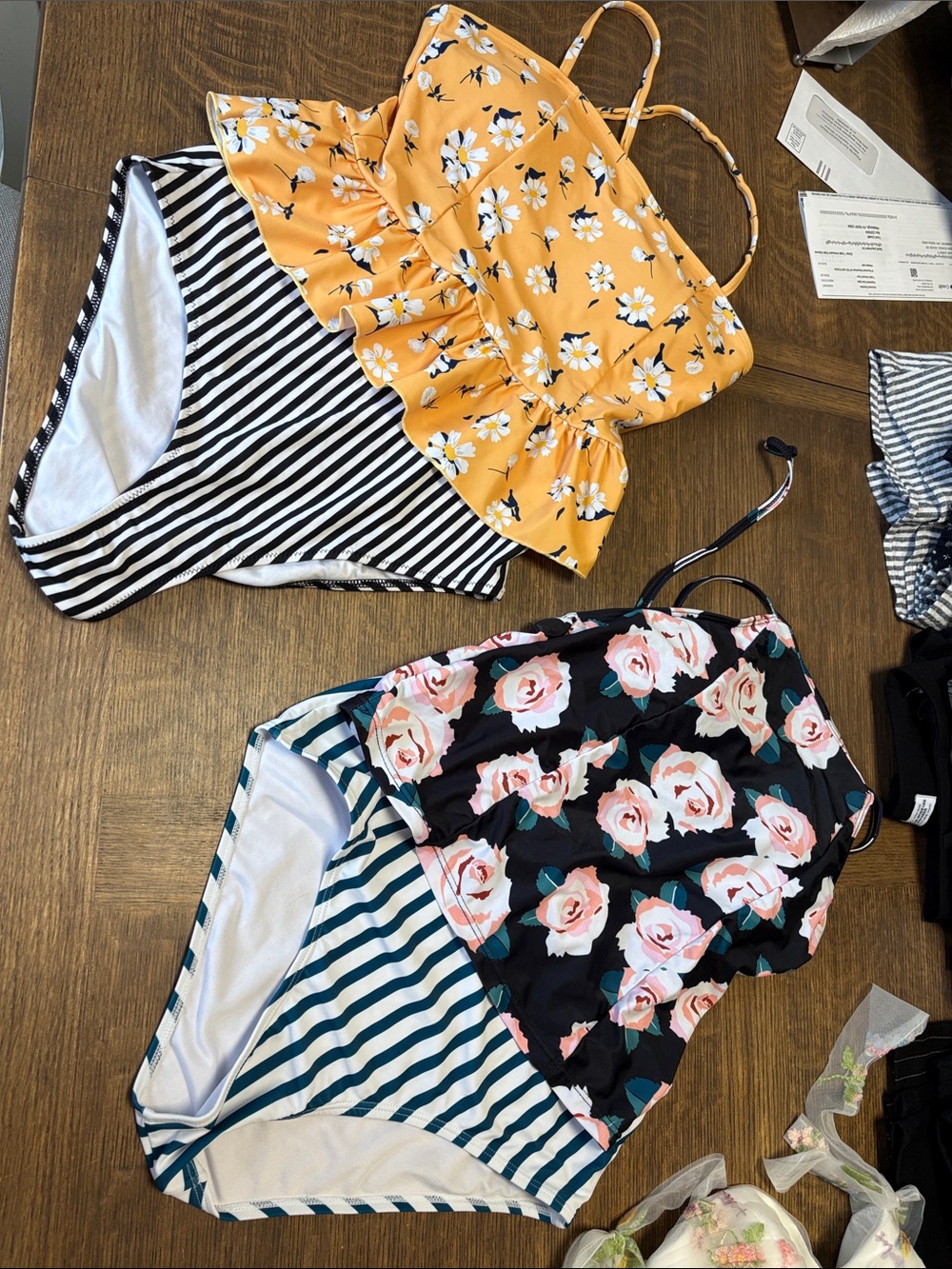 Lot of 3 floral striped tankini medium